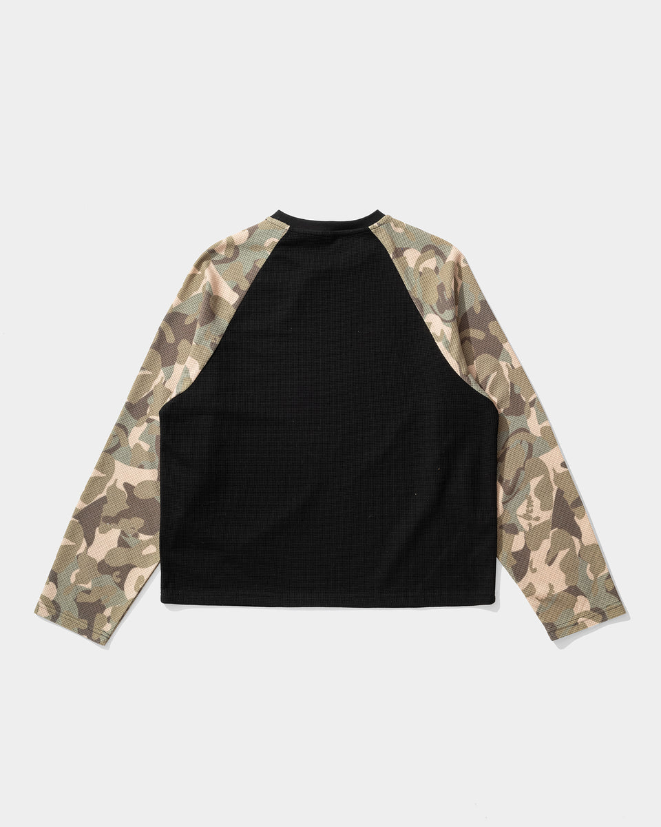 Camo Thermal (Black) – 240gsm Waffle Thermal | Bene Culture