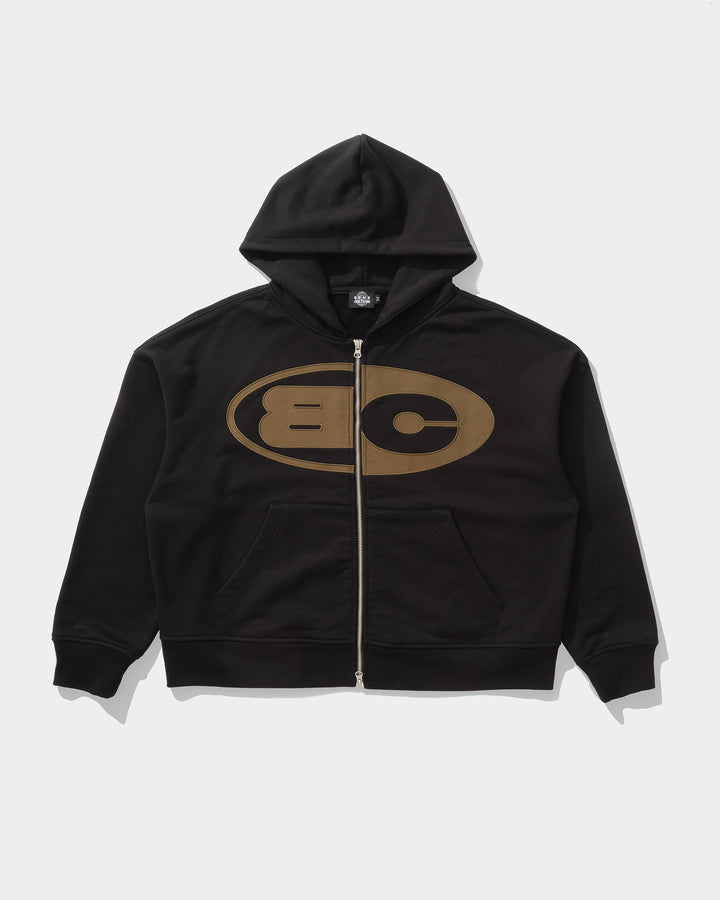 Domino Zip Hoodie (Black)